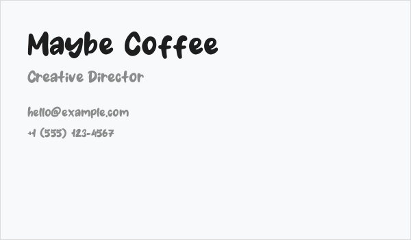 Maybe Coffee Business Card