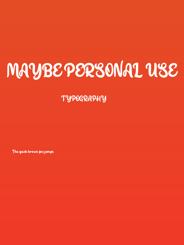 Maybe Personal Use Poster