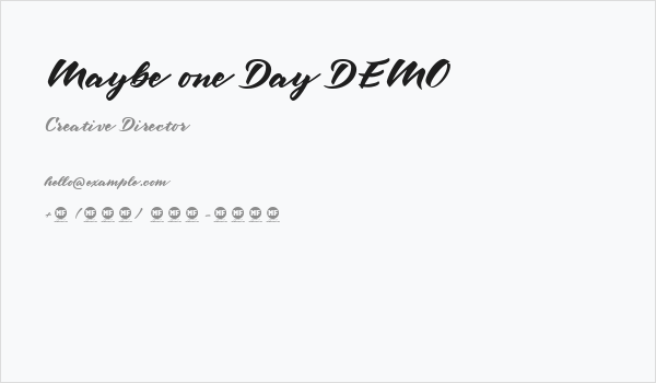 Maybe one Day DEMO Business Card