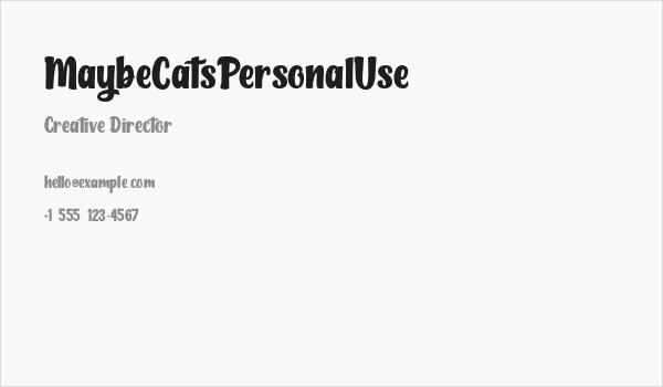 MaybeCatsPersonalUse Business Card