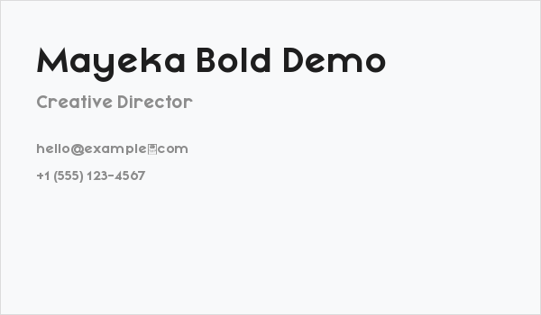 Mayeka Bold Demo Business Card