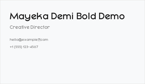 Mayeka Demi Bold Demo Business Card