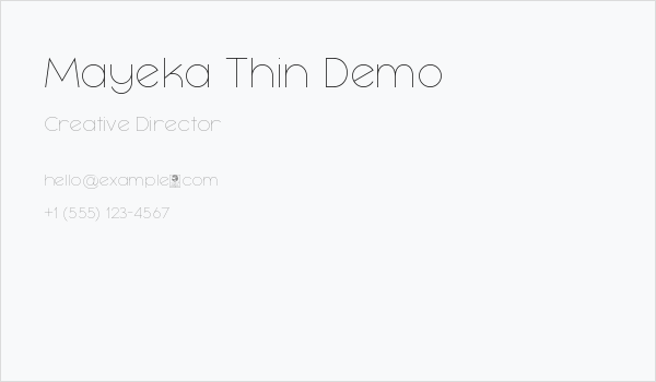 Mayeka Thin Demo Business Card