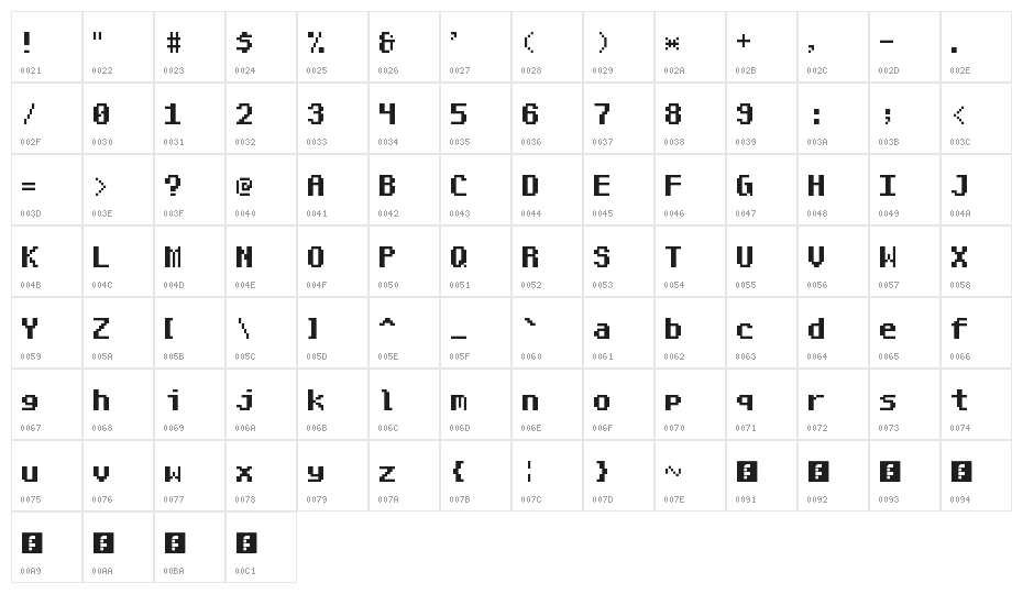Mayfair NBP Bold Character Map