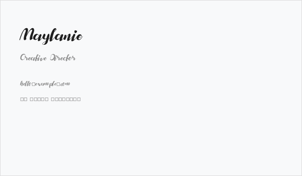 Maylanie Business Card