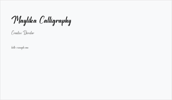 Maylika Calligraphy Business Card