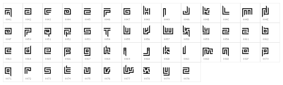 Mayon Exquisite Regular Character Map