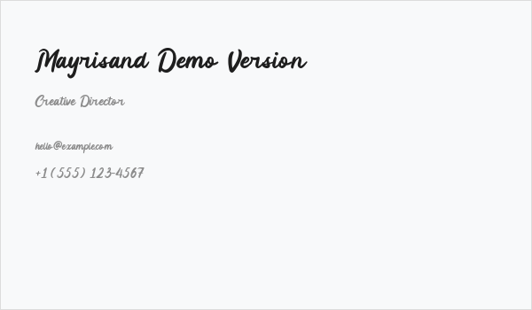Mayrisand Demo Version Business Card