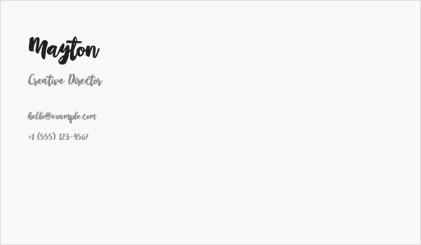 Mayton Business Card