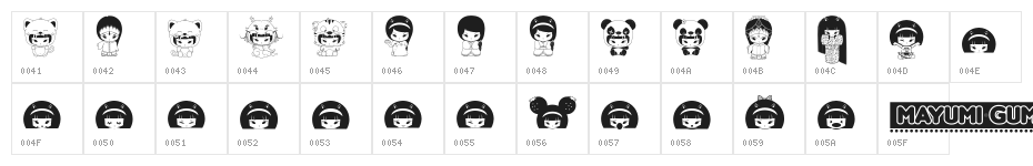 Mayumi Gumi Character Map