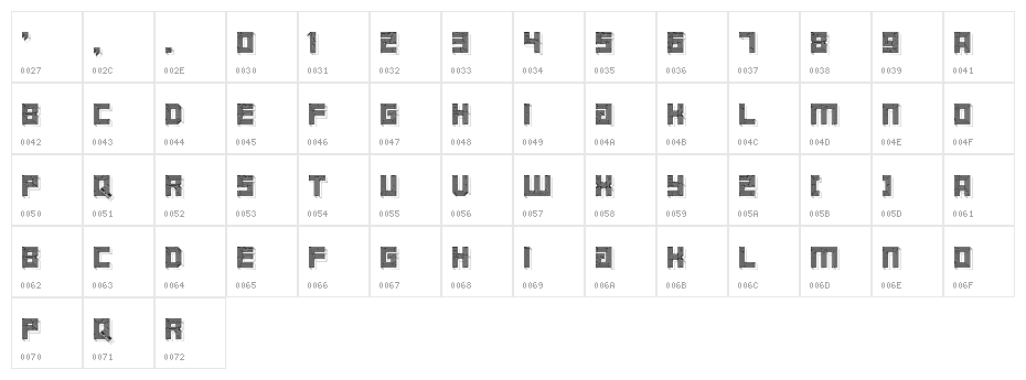 Maze Bold Character Map