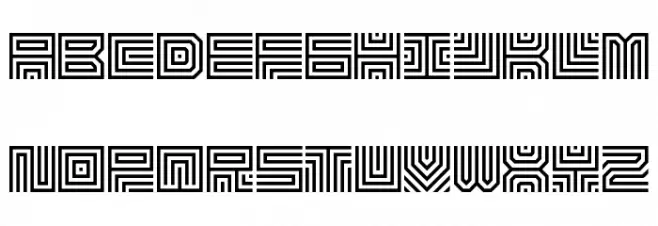 Maze Line Free Шрифта ВЕРХНИЙ