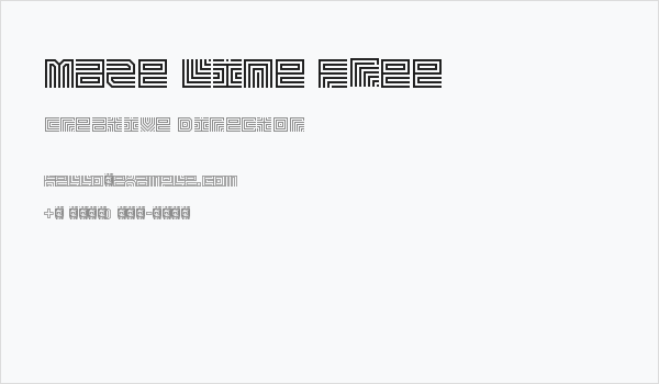 Maze Line Free Business Card