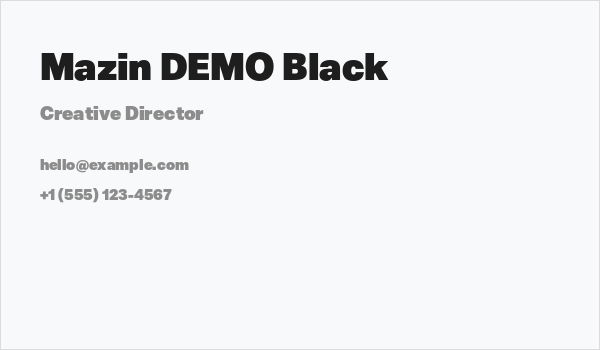 Mazin DEMO Black Business Card