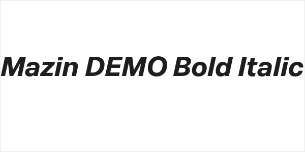 Mazin DEMO Bold Italic Logo