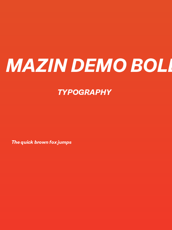 Mazin DEMO Bold Italic Poster