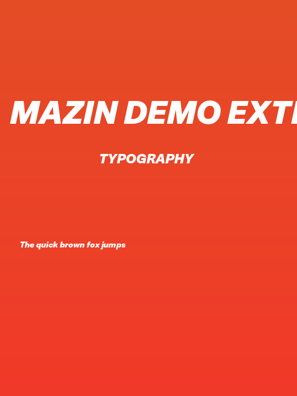Mazin DEMO ExtraBold Italic Poster