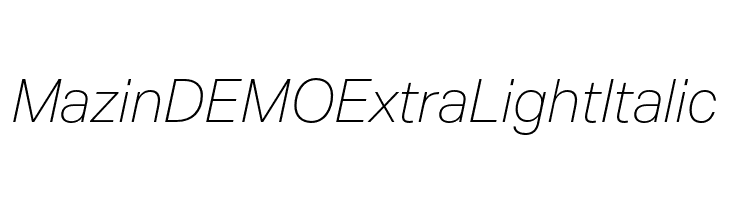 Mazin DEMO ExtraLight Italic  les polices de caractères gratuit tlcharger