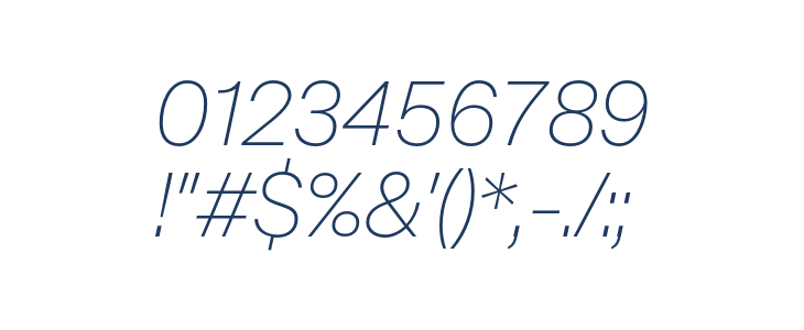 Mazin DEMO ExtraLight Italic Other Characters