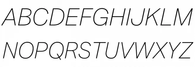 Mazin DEMO ExtraLight Italic Schriftart Groß