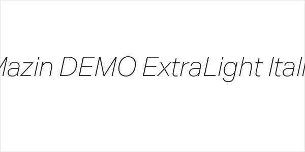 Mazin DEMO ExtraLight Italic Logo