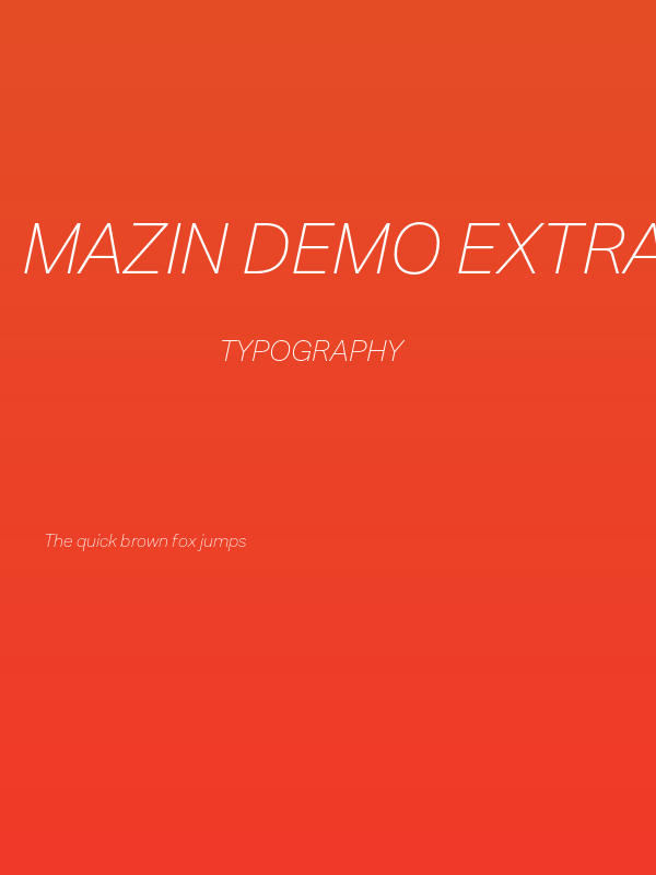 Mazin DEMO ExtraLight Italic Poster