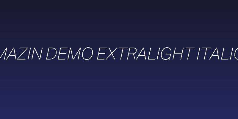 Mazin DEMO ExtraLight Italic Social Header