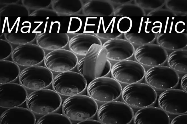 Mazin DEMO Italic Font examples