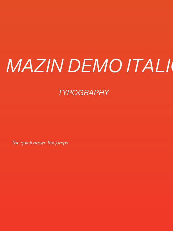 Mazin DEMO Italic Poster