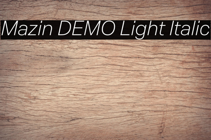 Mazin DEMO Light Italic Example 1