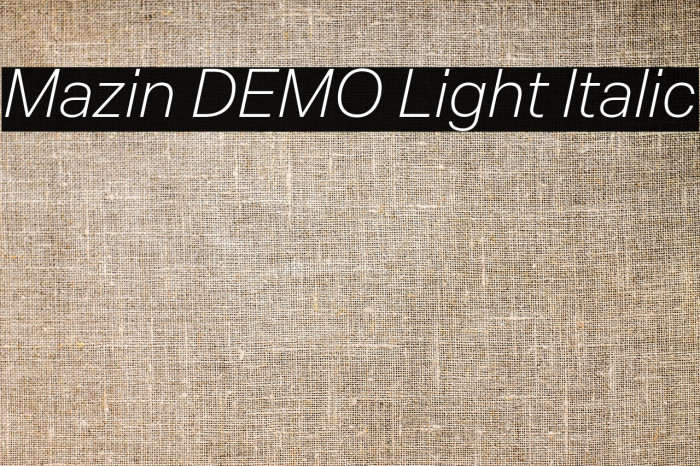 Mazin DEMO Light Italic Example 2