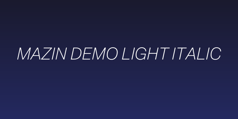 Mazin DEMO Light Italic Social Header