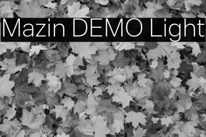 Mazin DEMO Light Font examples