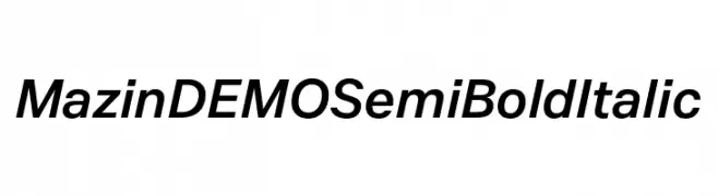 Mazin DEMO SemiBold Italic  नि: शुल्क फ़ॉन्ट्स डाउनलोड