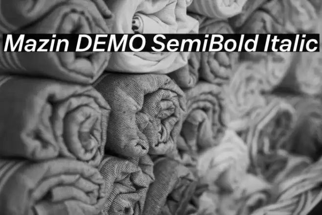 Mazin DEMO SemiBold Italic Font examples
