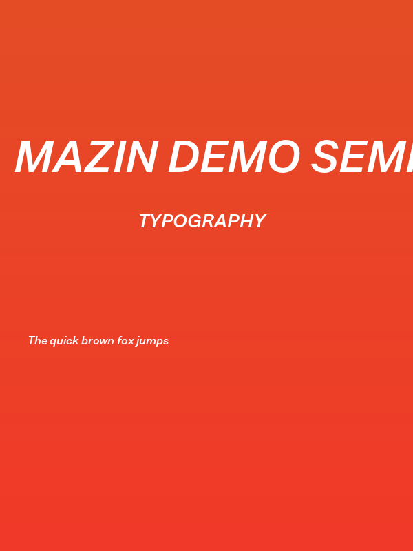 Mazin DEMO SemiBold Italic Poster