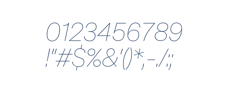 Mazin DEMO Thin Italic Other Characters