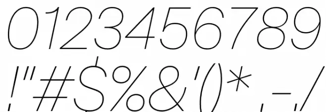 Mazin DEMO Thin Italic Font OTHER CHARS