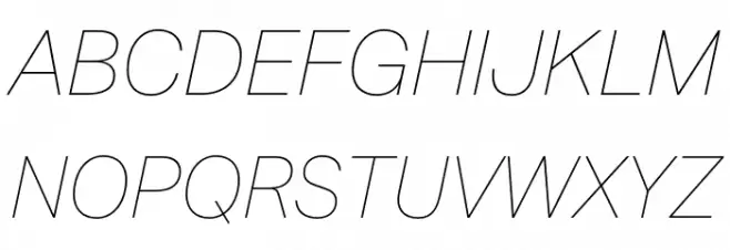 Mazin DEMO Thin Italic फ़ॉन्ट अपरकेस