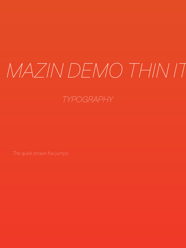 Mazin DEMO Thin Italic Poster