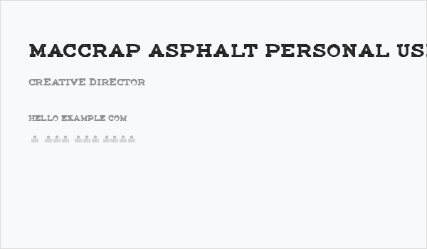 maccrap asphalt personal use Regular Business Card