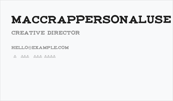 maccrapPERSONALUSE-hacktype Business Card
