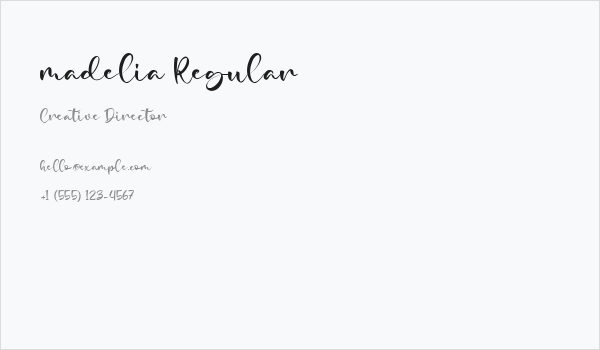 madelia Regular Business Card