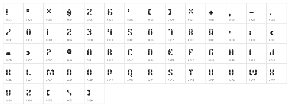 madison ave. Regular Character Map