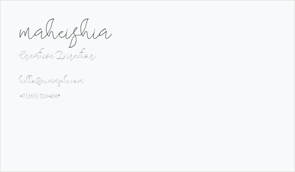 maheishia Business Card