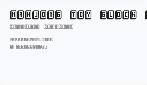 mahjong toy block Regular Business Card