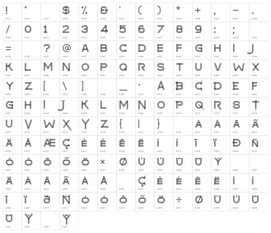 makayla Regular Character Map