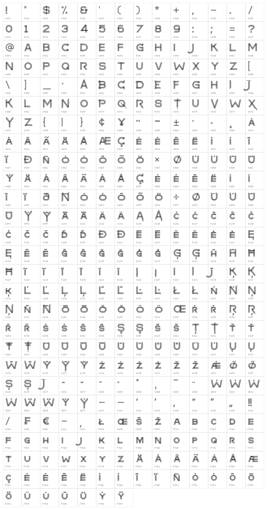 makayla Regular Character Map