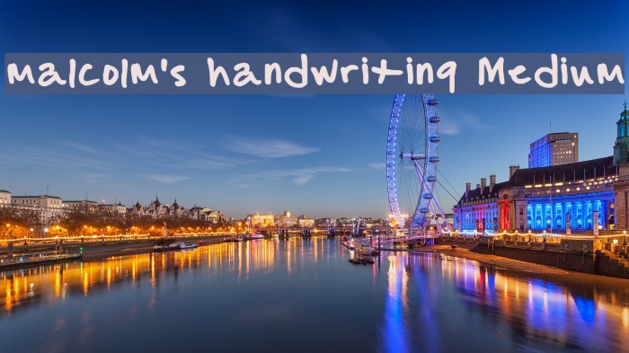malcolm's handwriting Medium Font examples