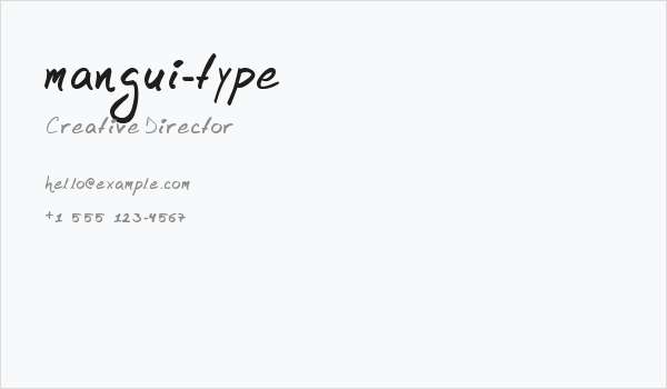 mangui-type Business Card